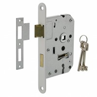 Woningbouw klavier dag- en nachtslot 55 mm, wit, 20 x 175mm, doorn 50mm incl. sluitplaat en 2 sleutels