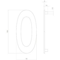 Huiscijfer nr. 0 150mm RVS/mat zwart