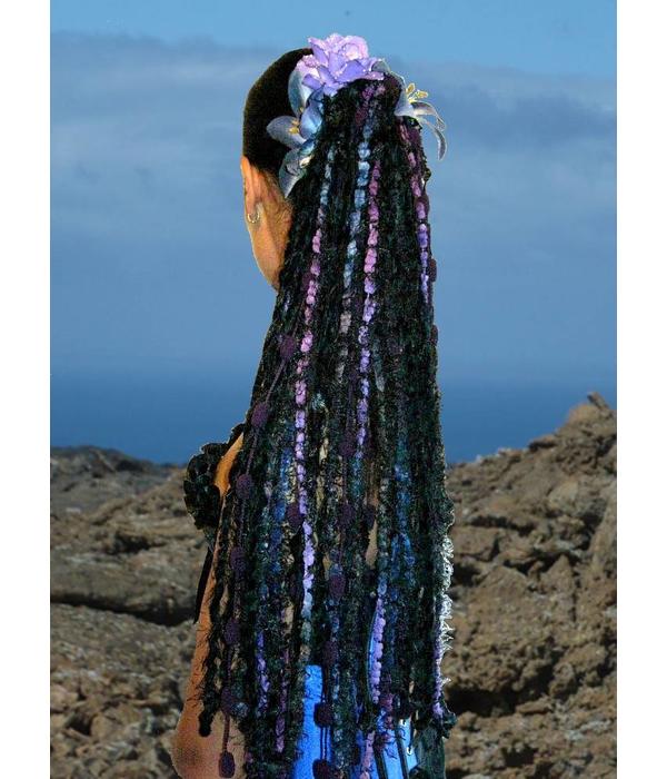 Yarn fall and fantasy hair extension in colors of northern lights Magic Tribal Hair Schlegel