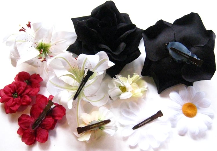 hair flowers professional clip attachment