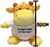 Fotocadeau grote knuffel giraffe met foto