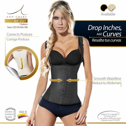 Ann Chery Waist Trainer Full Vest Latex Black 2 Hook Ann Chery Waist Trainer Full Vest Latex Black 2 Hook