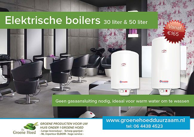 Elektrische boiler voor in de kapsalon