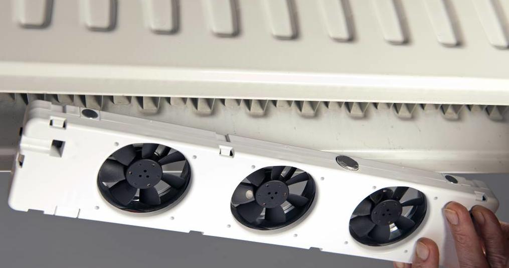 Eenvoudig te plaatsen radiator booster