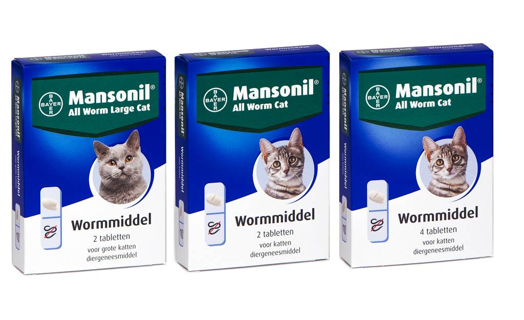 Afbeelding Mansonil All Worm Kat 4 Tabletten door Petduka