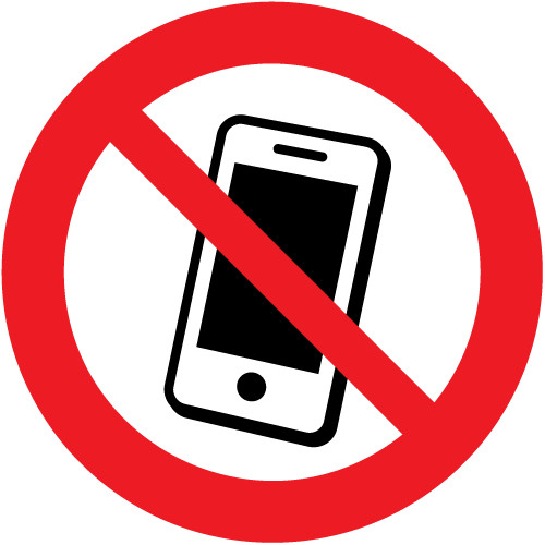 sticker mobiele telefoons verboden - Stickerpoint