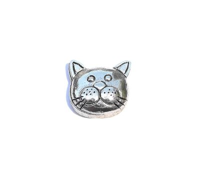 Floating Charms Floating locket charm schattig kat gezichtje zilver