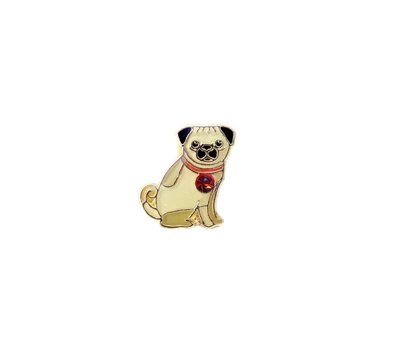 Floating Charms Floating locket charm mopshond goud