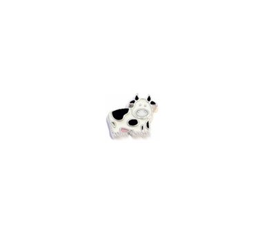 Floating Charms Floating locket charm schattige koe zilver