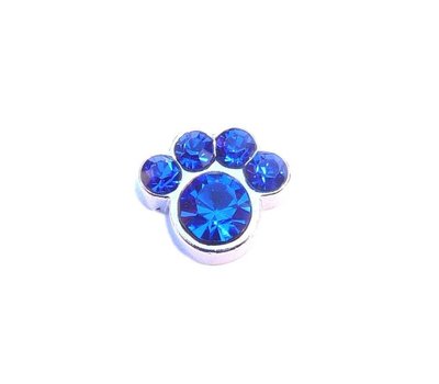 Floating Charms Floating locket charm geboortesteentje hondenpoot september zilver