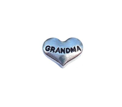 Floating Charms Floating locket charm grandma hartje zilver