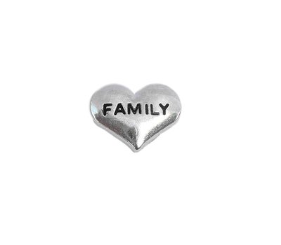 Floating Charms Floating locket charm family hartje zilver