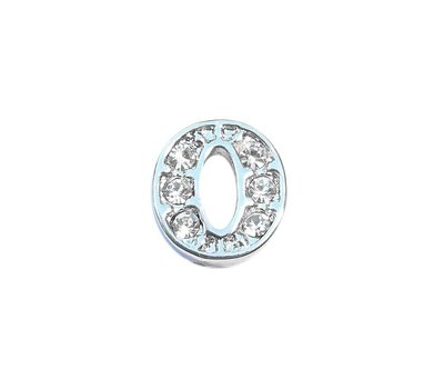 Floating Charms Floating charm letter o met crystals zilver voor de memory locket