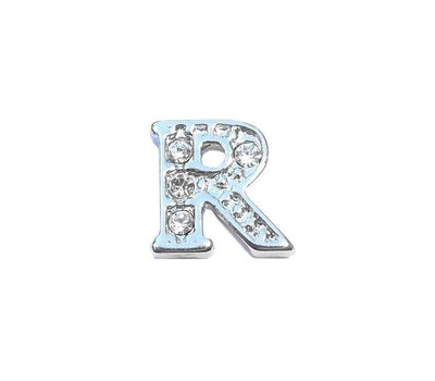 Floating Charms Floating charm letter r zilver voor de memory locket