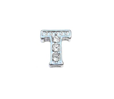 Floating Charms. Floating charm letter t zilver voor de memory locket