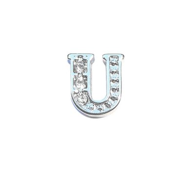 Floating Charms Floating charm letter u zilver voor de memory locket