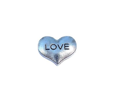 Floating Charms Floating locket charm hartje love zilver