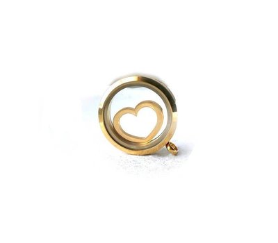 Locket Disks Floating locket disk open hart goud