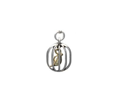 Clip on charms Vogelkooitje dangle