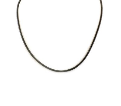 Ketting zonder hanger Zwarte rvs snake ketting