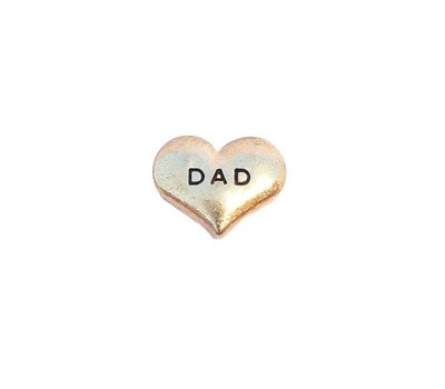 Floating Charms. Floating charm dad hartje goud voor de memory locket