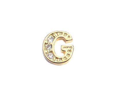 Floating Charms Floating locket charm letter G met crystals goud