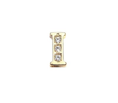 Floating Charms Floating locket charm letter I met crystals goud