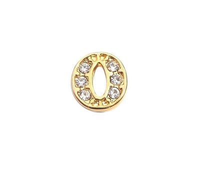 Floating Charms Floating locket charm letter O met crystals goud