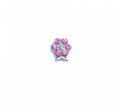 Floating Charms Floating locket charm geboortesteentje bloem juni zilver