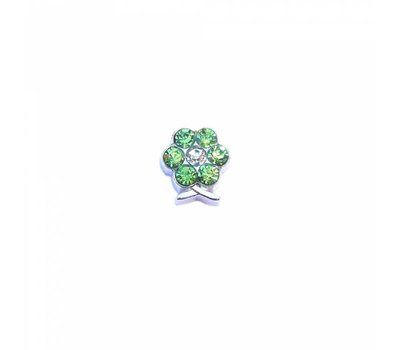 Floating Charms. Floating charm geboortesteentje bloem augustus zilver voor de memory locket