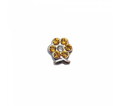 Floating Charms. Floating charm geboortesteentje bloem november zilver voor de memory locket