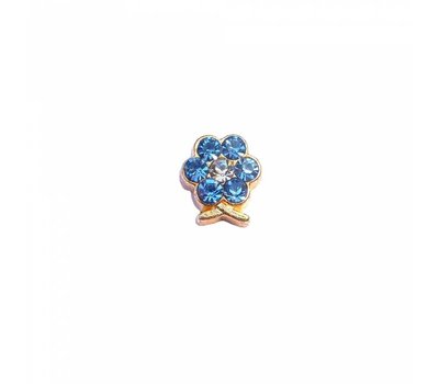 Floating Charms Floating charm geboortesteentje bloem maart goud voor de memory locket
