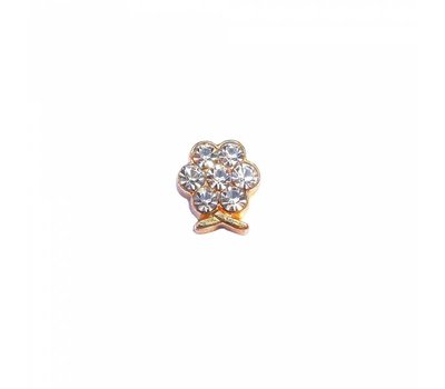 Floating Charms Floating locket charm geboortesteentje bloem april goud