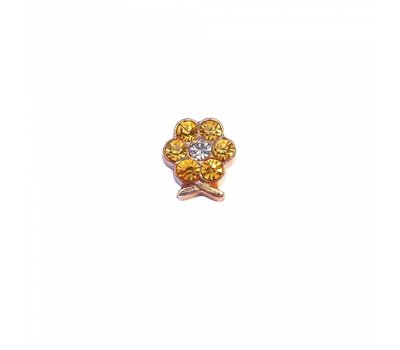 Floating Charms Floating locket charm geboortesteentje bloem november goud