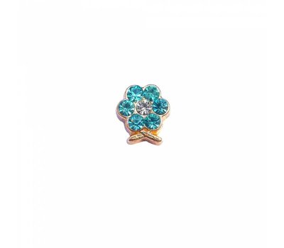Floating Charms Floating locket charm geboortesteentje bloem december goud