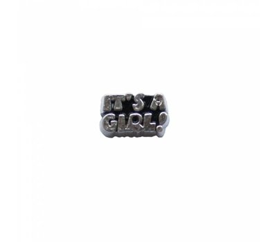 Floating Charms Floating locket charm it's a girl zilver