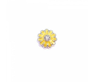 Floating Charms. Floating charm gele madelief voor de memory locket