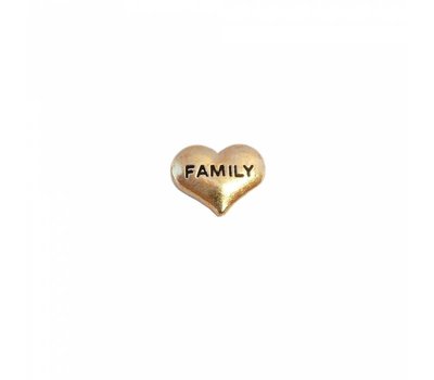 Floating Charms. Floating charm family hartje goud voor de memory locket