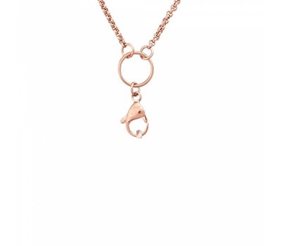 Ketting zonder hanger Rosé gouden rvs medium loop ketting