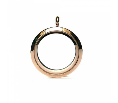 Floating locket Rosé gouden twist memory locket rond large