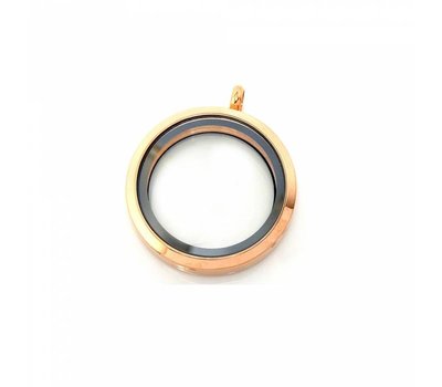 Floating locket Gouden twist memory locket rond large