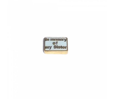 Floating Charms Floating locket charm in memory of my sister goud