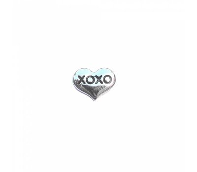 Floating Charms Floating locket charm hartje xoxo zilver