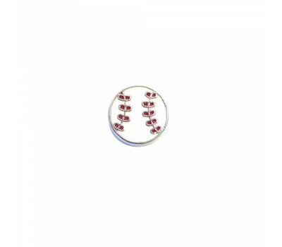Floating Charms Floating locket charm basebal zilver