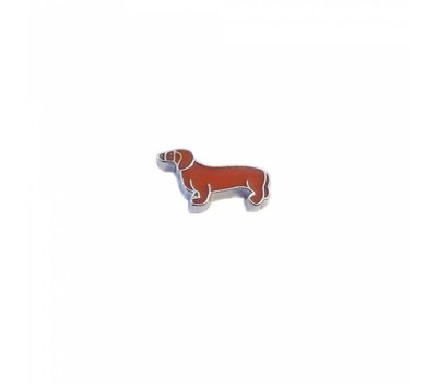 Floating Charms Floating locket charm teckel zilver