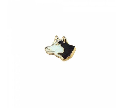 Floating Charms Floating locket charm husky goud