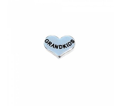 Floating Charms Floating locket charm hartje grandkids zilver