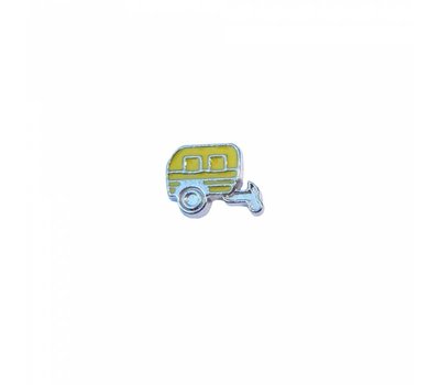Floating Charms Floating locket charm gele caravan zilver