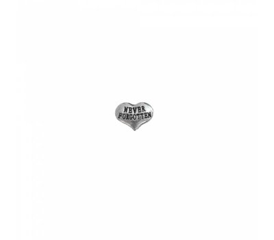 Floating Charms Floating locket charm hartje never forgotten zilver