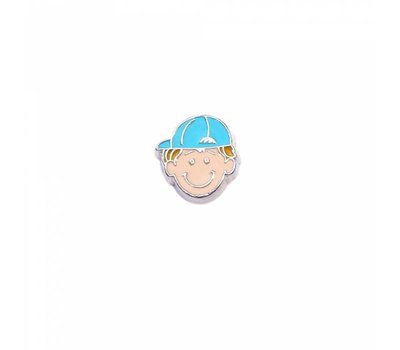 Floating Charms. Floating charm blond jongetje met petje voor de memory locket